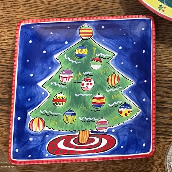 2 Square Christmas Plates for Santa’s Cookies - Picture 3 of 6